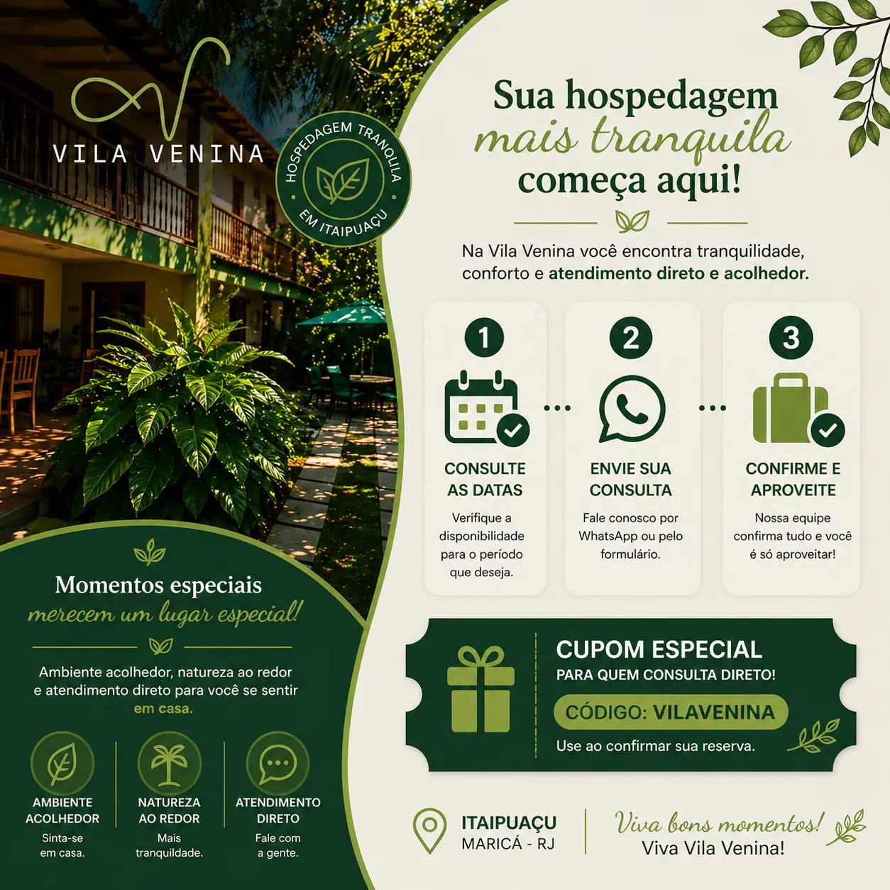 Promoções e campanhas da Vila Venina em Itaipuaçu
